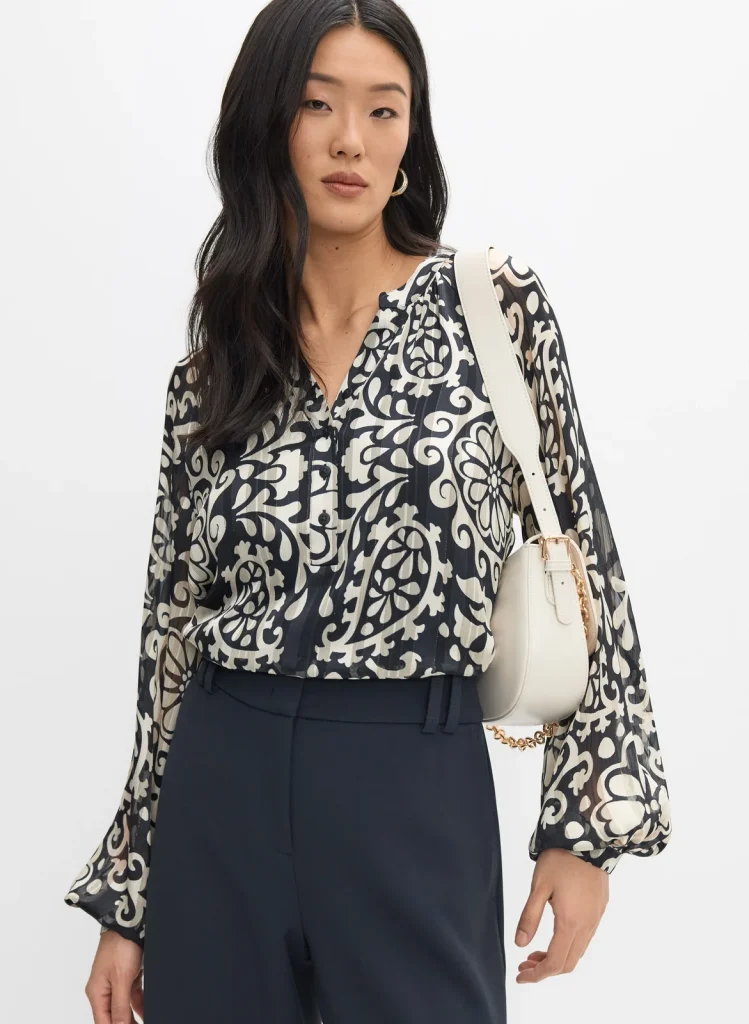 Melanie Lyne Mixed Paisley Blouse